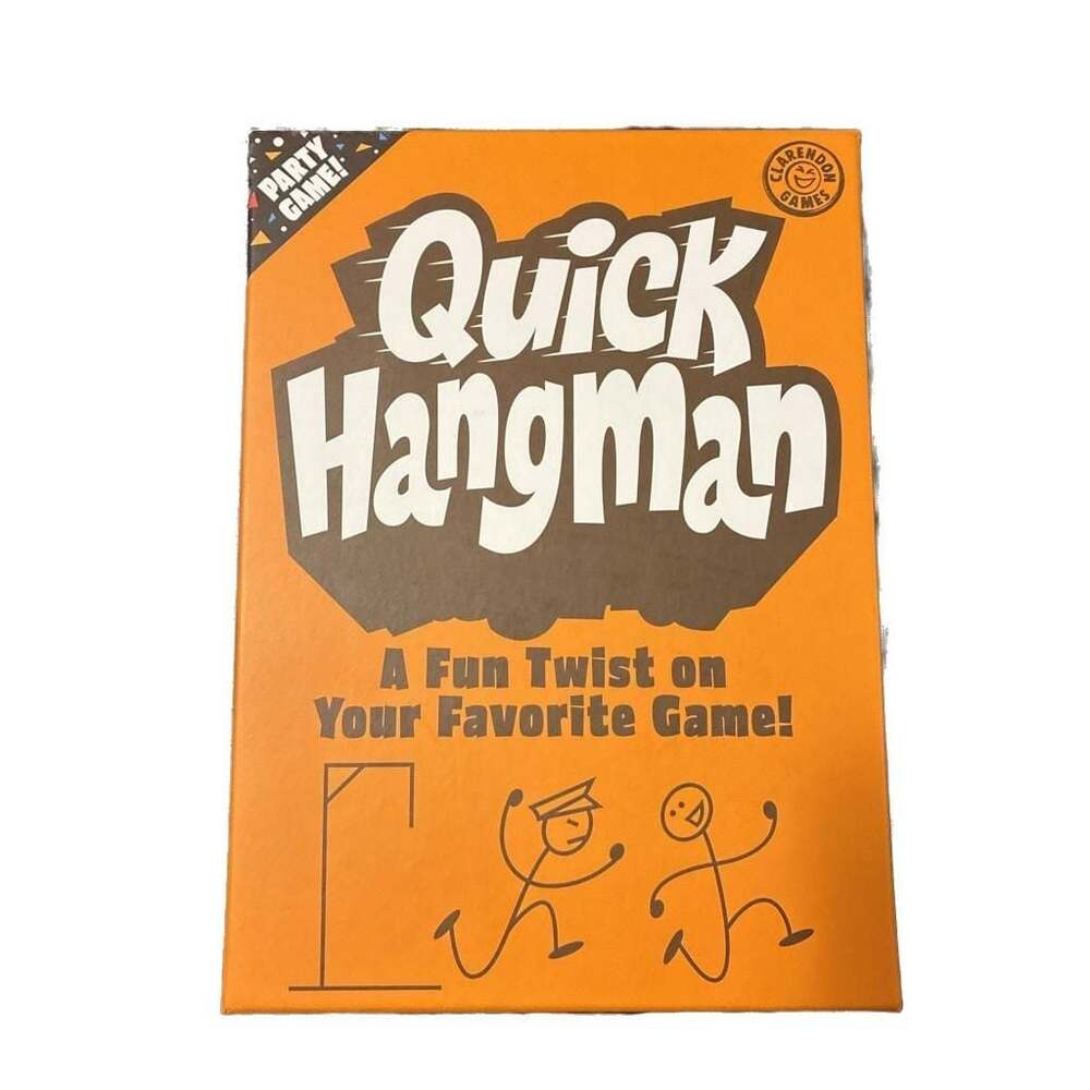 NEW Quick Hangman Party Game - Fast-Paced Word Fun Ages 8+ for 2-6 players